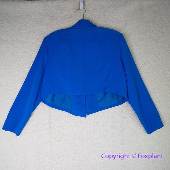 Eloquii Blue Crop Blazer, women plus size 16 - Picture 7 of 12
